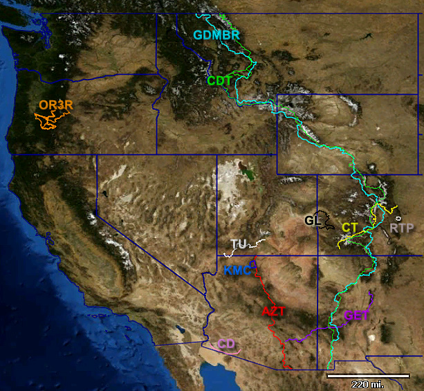 Western US bikepacking routes