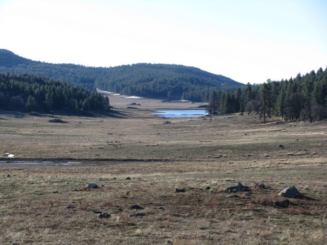 Wide view of Big Laguna Meadow and its seasonal lake