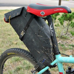 Homemade bikepacking seat bag