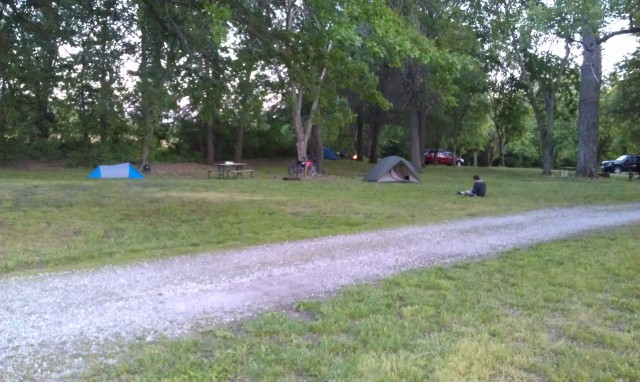 Camping at Boonville MO. End of Day One