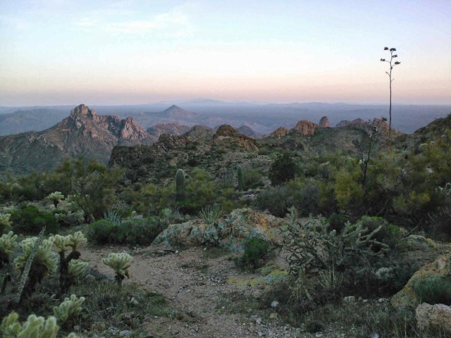 Gila Valley overlook right at sunset.